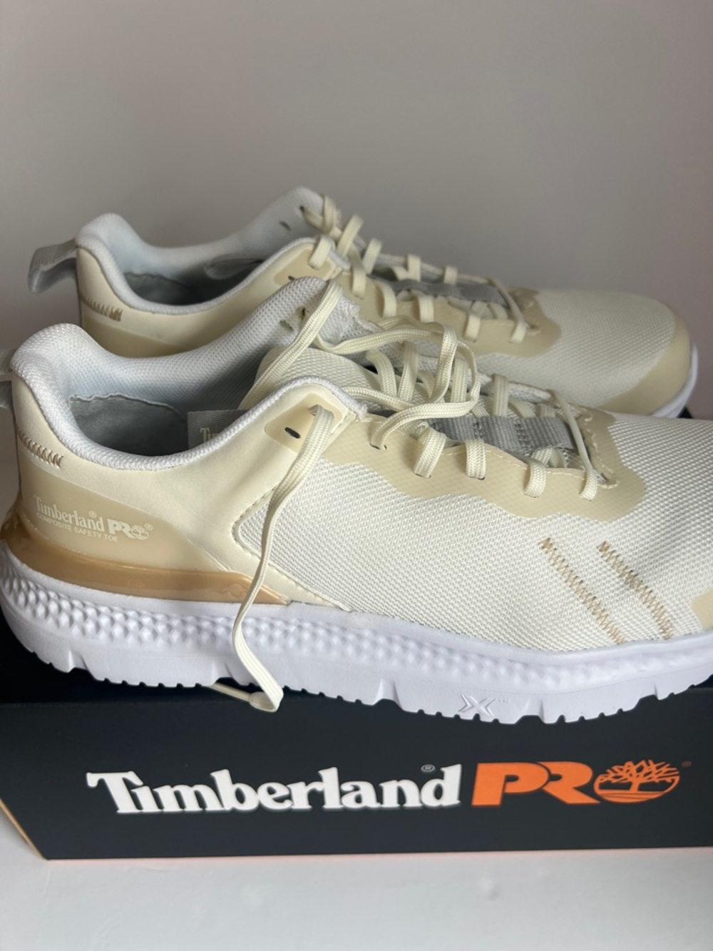 Timberland PRO Cream and White Athletic Work Shoes - Picture 3 of 9